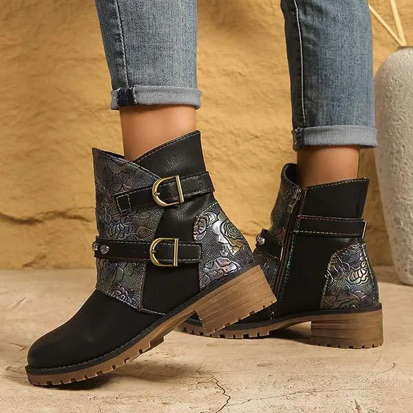 Women's Vintage Floral Western Boots 64801612C