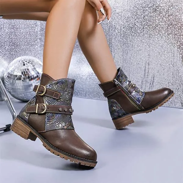 Women's Vintage Floral Western Boots 64801612C