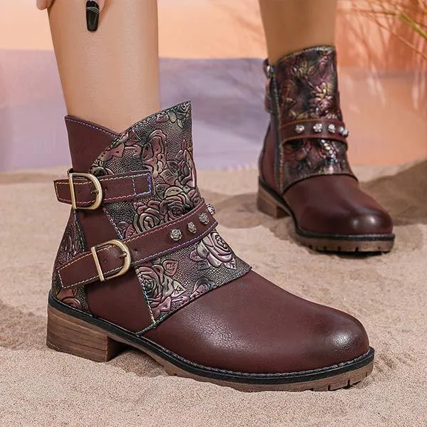 Women's Vintage Floral Western Boots 64801612C